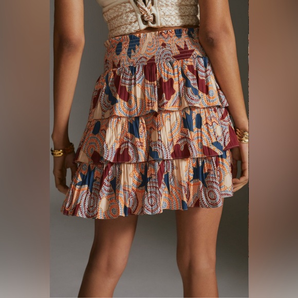 Anthropologie Printed A-Line Mini Skirt SIZE M - Picture 2 of 7